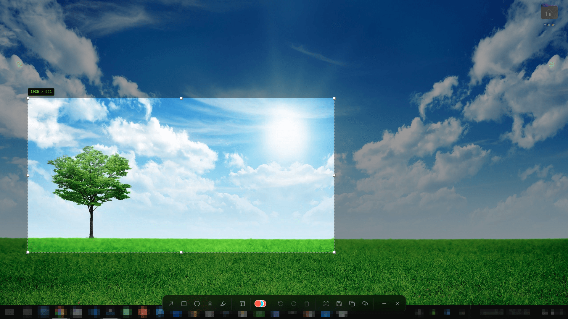 Screention Linux Snipping Tool capturing screen region with pixel dimensions